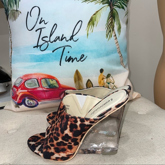 lemonade Shoes - Lemonade NWOB! Cotton Candy Leopard Clear Wedge Sandals Size 7.5